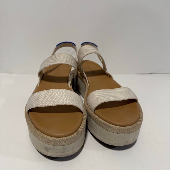 Rothy's Women's Lightweight Wedge Sandal Platform Strappy Stretch Cream 10 - Picture 7 of 7